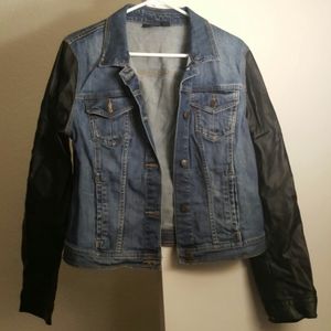A.N.A Leather Sleeve Jacket